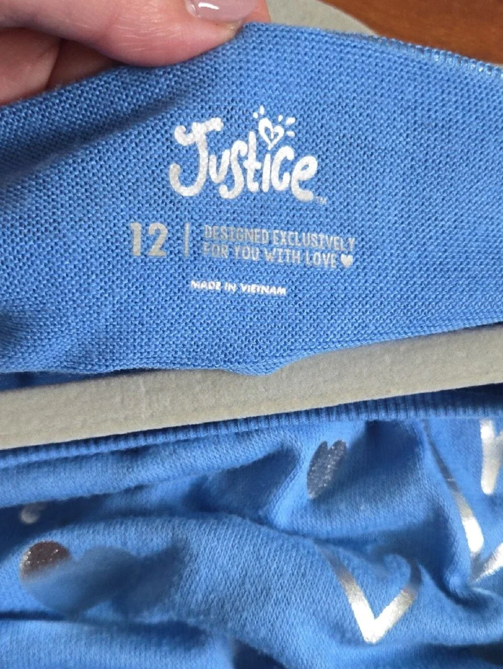 Justice Girls Blue Long Sleeve Tops Sweaters with Gold Accents